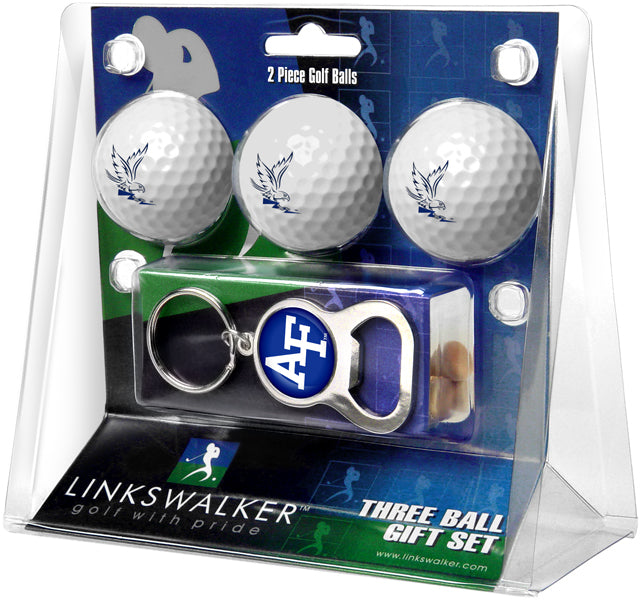 Air Force Falcons Regulation Size 3 Golf Ball Gift Pack with Keychain Bottle Opener