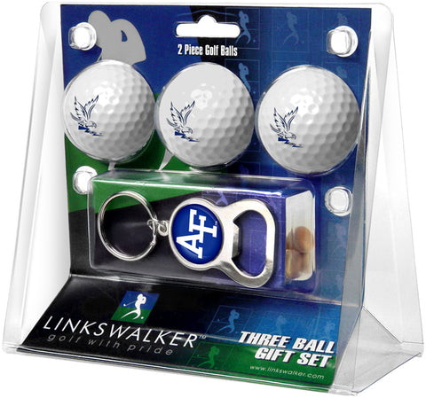 Air Force Falcons Regulation Size 3 Golf Ball Gift Pack with Keychain Bottle Opener