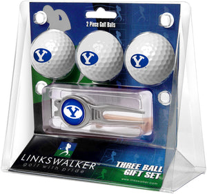 Brigham Young Univ. Cougars Regulation Size 3 Golf Ball Gift Pack with Kool Divot Tool