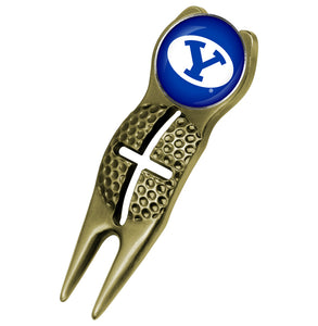 Brigham Young Univ. Cougars - Crosshairs Divot Tool  -  Gold