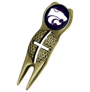 Kansas State Wildcats - Crosshairs Divot Tool  -  Gold