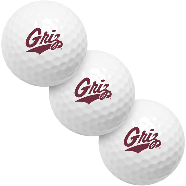 Montana Grizzlies 3 Golf Ball Gift Pack 2-Piece Golf Balls