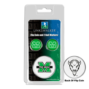 Marshall University Thundering Herd - Flip Coin and 2 Golf Ball Marker Pack