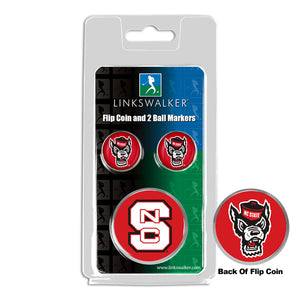 NC State Wolfpack - Flip Coin and 2 Golf Ball Marker Pack