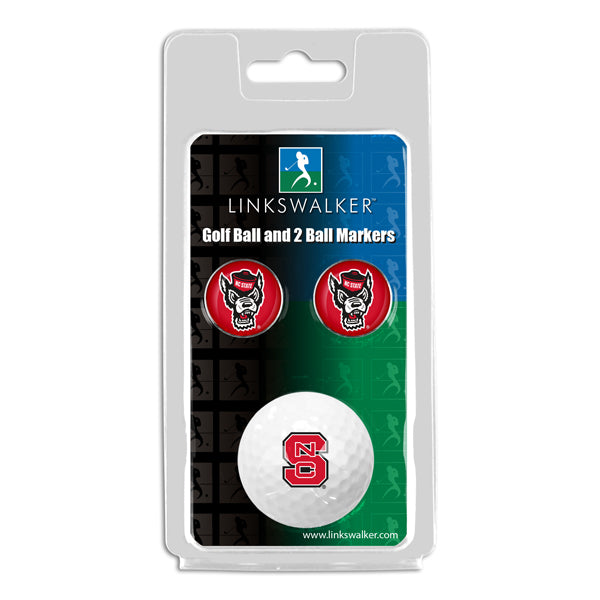 NC State Wolfpack - Golf Ball and 2 Ball Marker Pack