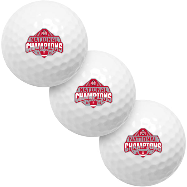 Ohio State Buckeyes 2024 Champions - 3 Golf Ball Sleeve - Linkswalkerdirect