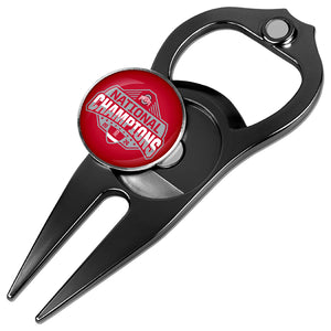 Ohio State Buckeyes 2024 Champions Hat Trick Divot Tool Black