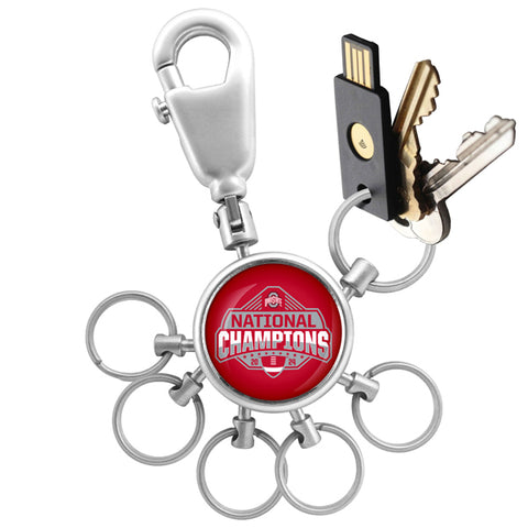 Ohio State Buckeyes 2024 Champions Collegiate Valet Keychain with 6 Keyrings