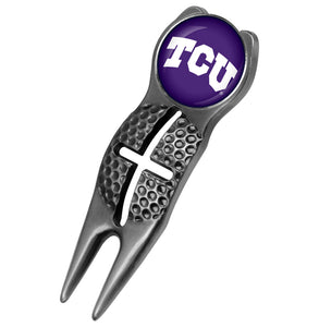 Texas Christian Horned Frogs - Crosshairs Divot Tool  -  Black