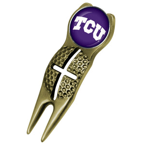 Texas Christian Horned Frogs - Crosshairs Divot Tool  -  Gold