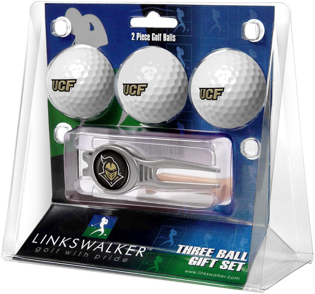 Central Florida Knights Regulation Size 3 Golf Ball Gift Pack with Kool Divot Tool