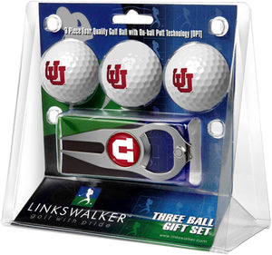 Utah Utes - 3 Ball Gift Pack with Hat Trick Divot Tool