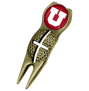 Utah Utes - Crosshairs Divot Tool  -  Gold