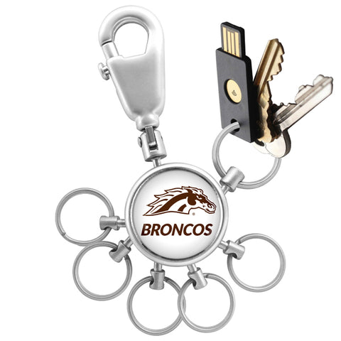 Western Michigan Broncos Collegiate Valet Keychain with 6 Keyrings