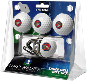 U.S. Marines Regulation Size 4 Golf Ball Gift Pack + CaddiCap Holder