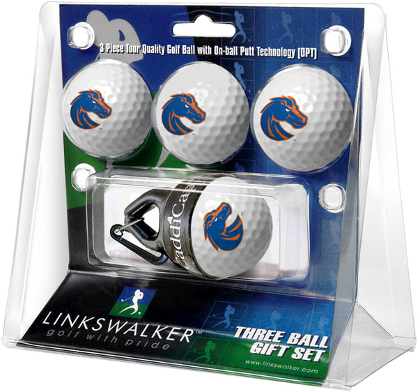 Boise State Broncos 4 Golf Ball Gift Pack with CaddiCap Ball Holder