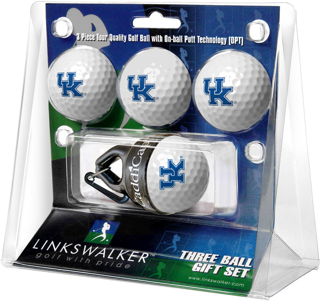 Kentucky Wildcats - 4 Golf Ball Gift Pack with CaddiCap Ball Holder