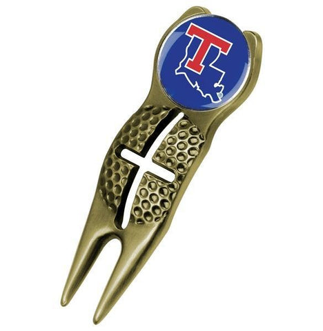 Louisiana Tech Bulldogs - Crosshairs Divot Tool  -  Gold - Linkswalkerdirect