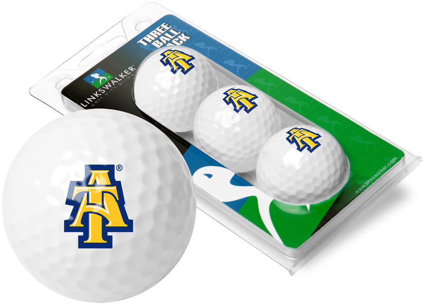 North Carolina A&T Aggies 3 Golf Ball Gift Pack 2-Piece Golf Balls