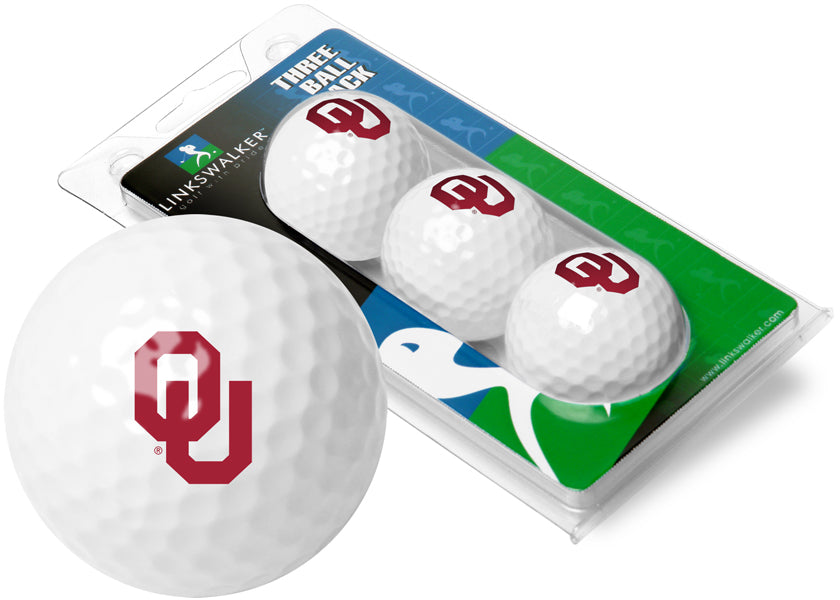 Oklahoma Sooners 3 Golf Ball Gift Pack 2-Piece Golf Balls