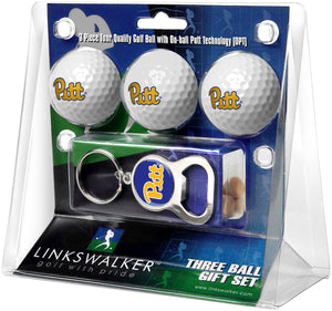 Pittsburgh Panthers - 3 Ball Gift Pack with Key Chain Bottle Opener